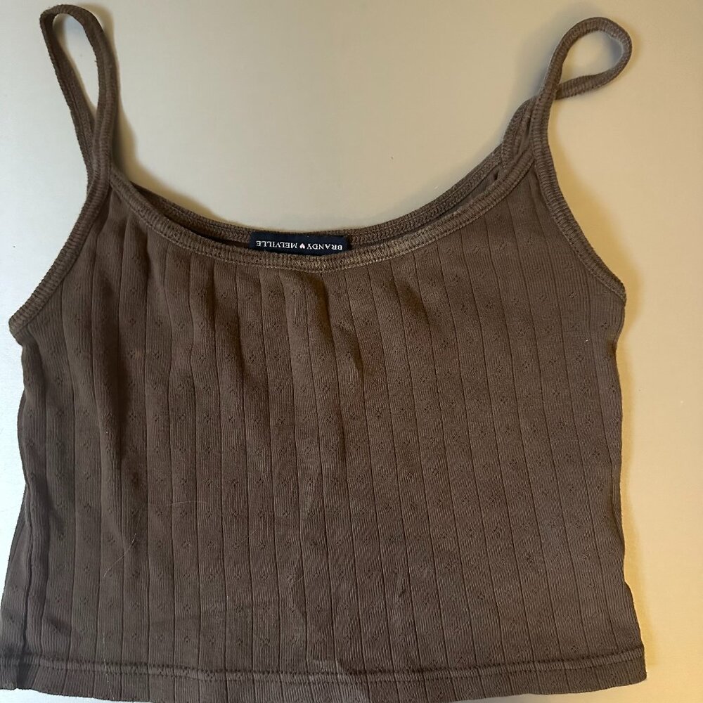 brandy melville brown cropped tank top